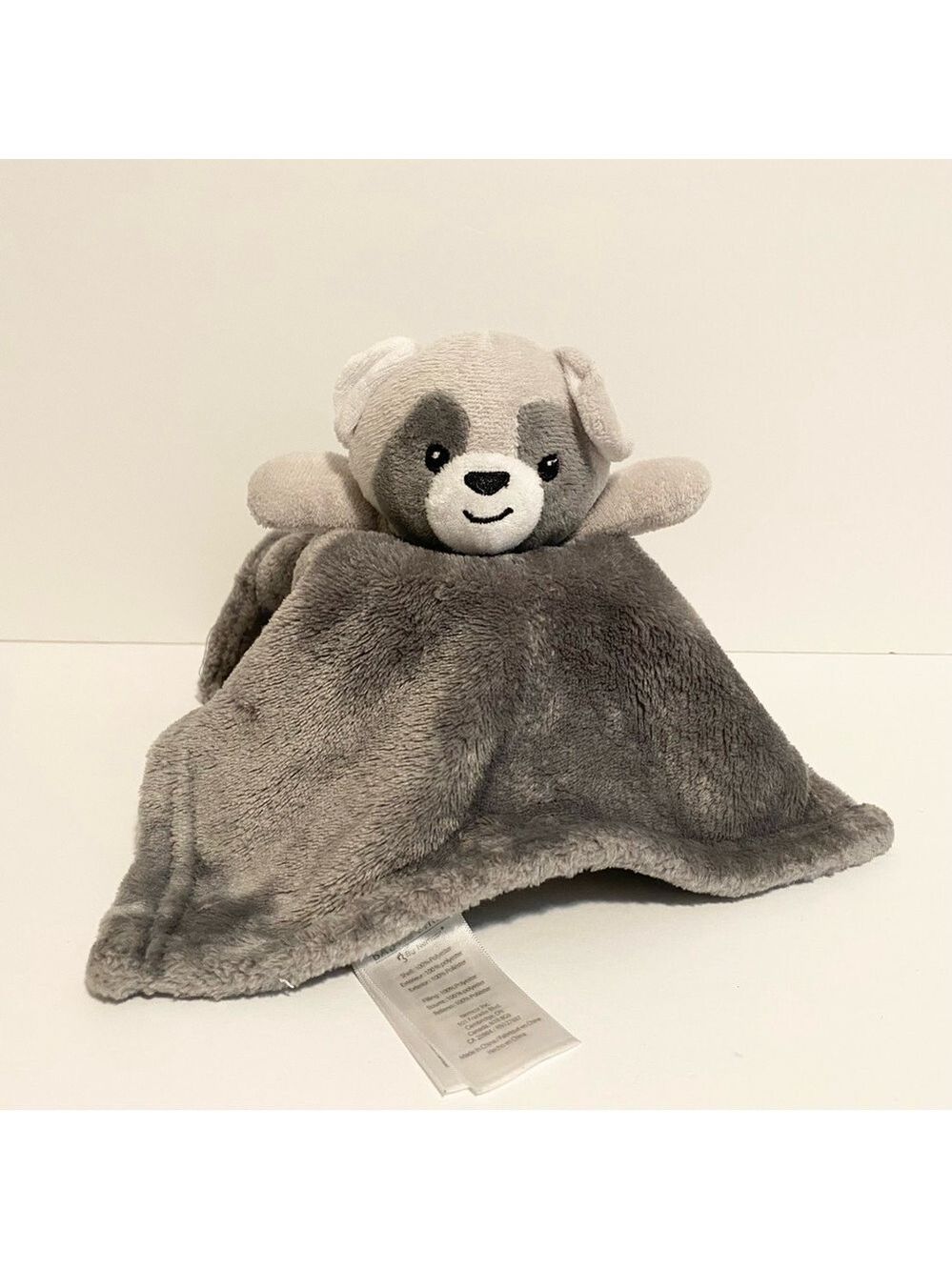 Nemcor Raccoon Lovey Babys First Gray Plush Security Blanket Baby Cuddle Toy